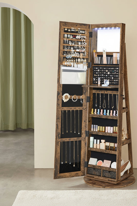 Espejo Joyero 360° con Luz LED