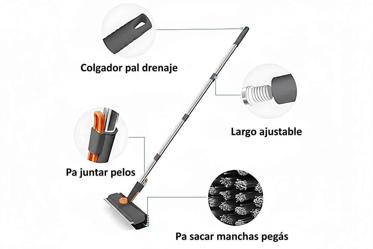 Cepillo AIR 3-en-1 con Mango Extensible